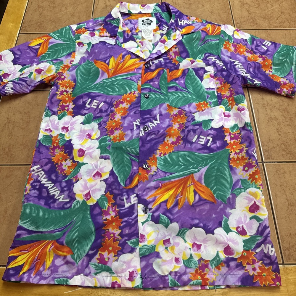 Vtg Hilo Hattie Hawaiian Shirt Multi Color Floral Aloha Hawaii Made Men's Small